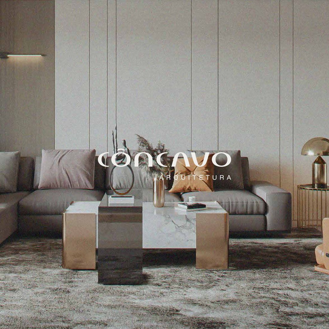 Living assinado pela Côncavo Arquitetura